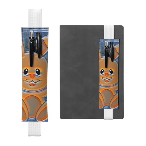 WSHFFILO Kleines weißes Federmäppchen mit Hasen-Motiv, Leder, Stifthalter, Lesezeichen, Federmäppchen, weiß, Einheitsgröße, Münztasche von WSHFFILO