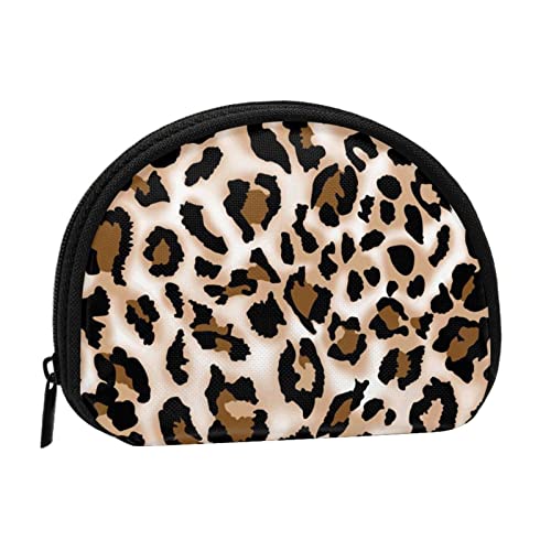 WSHFFILO Mini-Münz-Organizer mit Leopardenmuster, Schwarz , Einheitsgröße von WSHFFILO