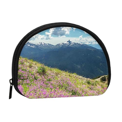 WSHFFILO Mini-Münzen-Organizer, Motiv: Berge, Schwarz , Einheitsgröße von WSHFFILO