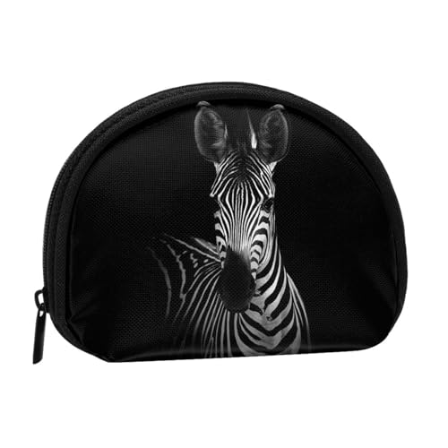 WSHFFILO Mini-Münzen-Organizer mit Zebramuster, Schwarz , Einheitsgröße von WSHFFILO