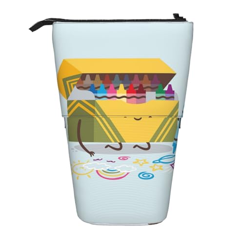 WSHFFILO Niedliche Buntstift-Box, bedrucktes Teleskop-Stiftetui von WSHFFILO