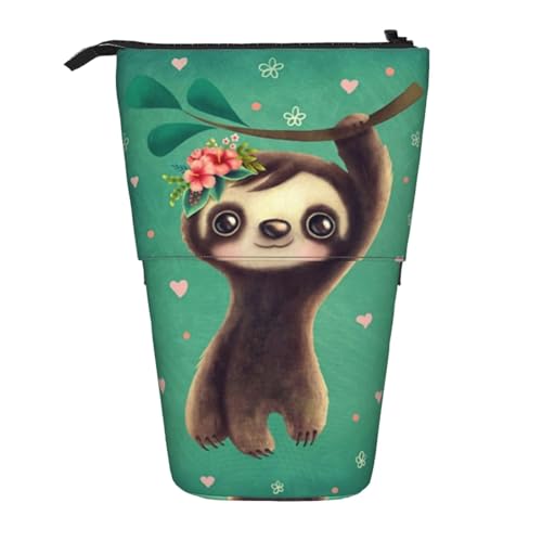 WSHFFILO Niedliches Faultier-bedrucktes Teleskop-Stiftetui von WSHFFILO