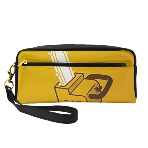WSHFFILO Niedliches Federmäppchen mit weinender Kettensäge, bedruckt, kleine Make-up-Tasche, tragbare Schreibwaren-Tasche von WSHFFILO