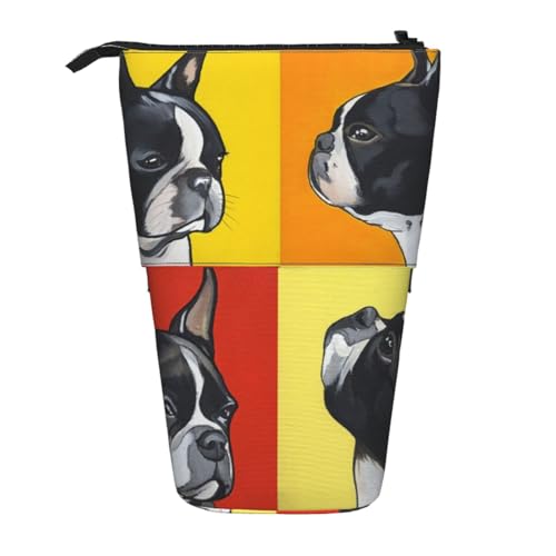 WSHFFILO Niedliches Mops-bedrucktes Teleskop-Stiftetui von WSHFFILO