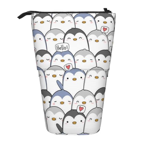 WSHFFILO Niedliches Pinguin-bedrucktes Teleskop-Stiftetui von WSHFFILO
