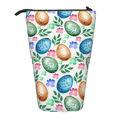 WSHFFILO Ostereier bedruckte Bleistifttasche mit Teleskop-Motiv, erweiterbar von WSHFFILO