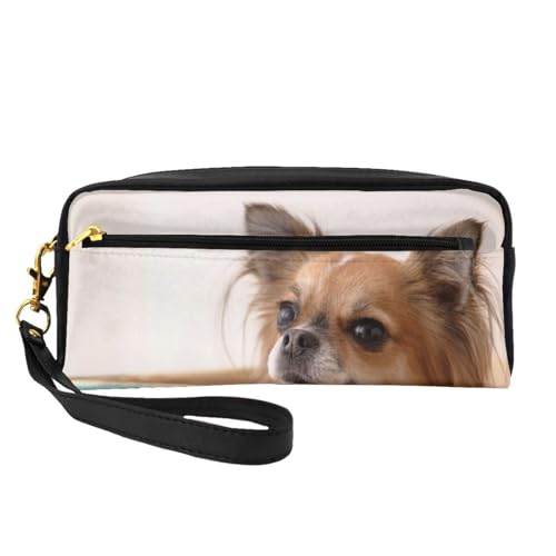 WSHFFILO Papillon in The Box Bedrucktes Federmäppchen, kleine Make-up-Tasche, tragbare Schreibwaren-Tasche von WSHFFILO