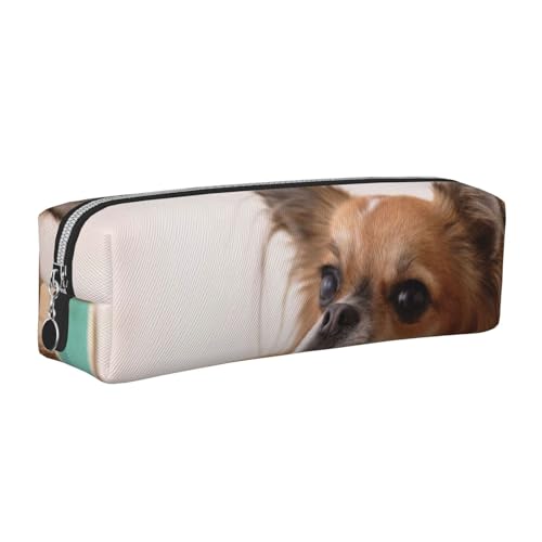 WSHFFILO Papillon in The Box Federmäppchen aus bedrucktem Leder, silber, Einheitsgröße, Münztasche von WSHFFILO