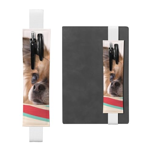 WSHFFILO Papillon in The Box bedruckter Leder-Stifthalter Lesezeichen Federmäppchen, weiß, Einheitsgröße, Münztasche von WSHFFILO