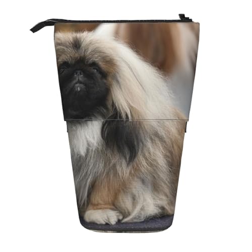 WSHFFILO Pekinese Dog Printed Pencil Telescopic Expandable Pen Pouch von WSHFFILO