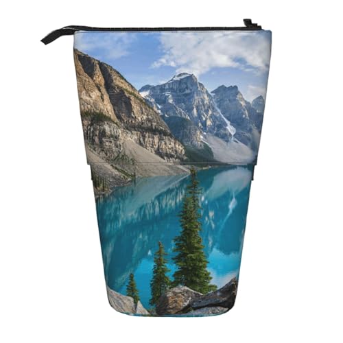 WSHFFILO Rocky Mountains bedruckte Teleskop-Stifttasche, erweiterbar von WSHFFILO