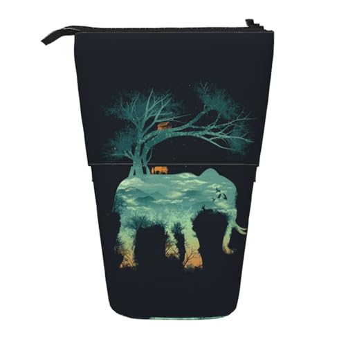 WSHFFILO Schönes ausziehbares Stiftetui mit Elefanten-Motiv von WSHFFILO