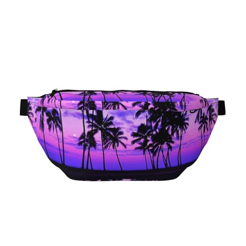 WSHFFILO Schultertasche, Motiv: Palme, violett, Sonnenuntergang WSHFFILO Schultertasche, Motiv: Palme, violett, Sonnenuntergang von WSHFFILO