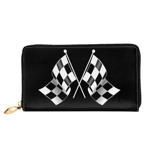 WSHFFILO Schwarz-weiße Formel, karierte Flaggen, Muster, bedruckte Ledergeldbörse, lange Clutch, tragbare Reisebrieftasche, Schwarz , Einheitsgröße WSHFFILO Schwarz-weiße Formel, karierte Flaggen, Muster, bedruckte Ledergeldbörse, lange Clutch, tragbare Reisebrieftasche, Schwarz , Einheitsgröße von WSHFFILO