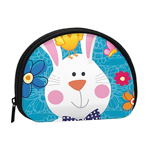 WSHFFILO Spring Happy Easter Holiday bedruckte Muschel-Aufbewahrungstasche Mini-Münz-Organizer, Schwarz , Einheitsgröße von WSHFFILO