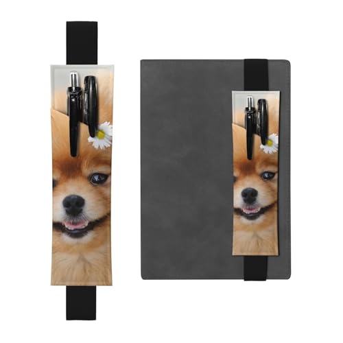 WSHFFILO Stifteetui aus Leder mit Zwergspitz-Motiv, bedruckt, Schwarz , Einheitsgröße, Münztasche von WSHFFILO