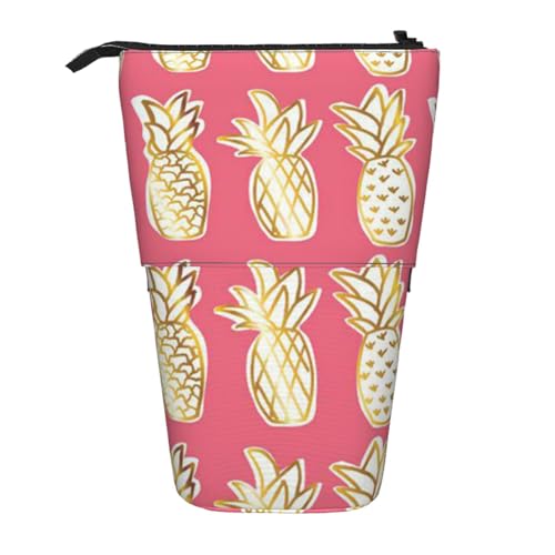 WSHFFILO Teleskop-Stifttasche mit Ananas-Aufdruck, erweiterbar von WSHFFILO