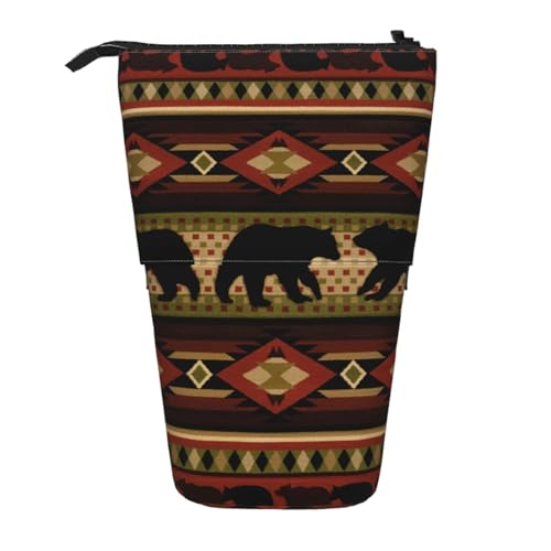 WSHFFILO Teleskop-Stifttasche mit Bärenmotiv, erweiterbar von WSHFFILO