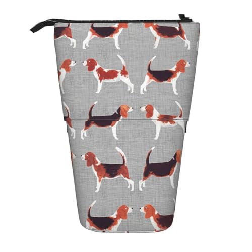 WSHFFILO Teleskop-Stifttasche mit Beagle-Muster, erweiterbar von WSHFFILO