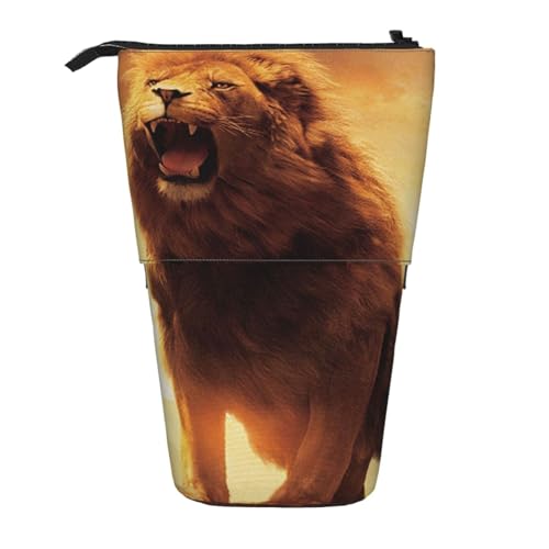 WSHFFILO Teleskop-Stifttasche mit Feuerlöwen-Muster, erweiterbar von WSHFFILO