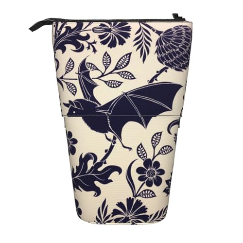 WSHFFILO Teleskop-Stifttasche mit Fledermaus-Muster, erweiterbar von WSHFFILO