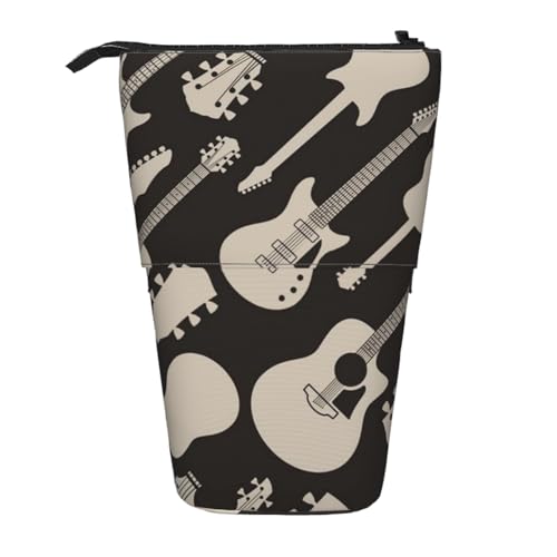 WSHFFILO Teleskop-Stifttasche mit Gitarrenmuster, erweiterbar von WSHFFILO