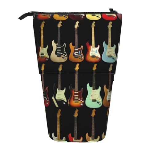 WSHFFILO Teleskop-Stifttasche mit Kunstgitarre, erweiterbar von WSHFFILO