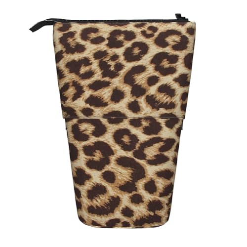WSHFFILO Teleskop-Stifttasche mit Leopardenmuster, erweiterbar von WSHFFILO