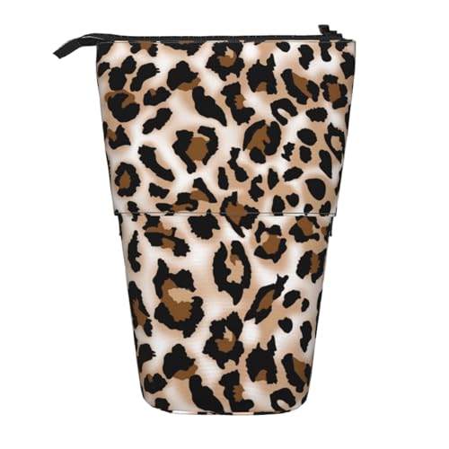 WSHFFILO Teleskop-Stifttasche mit Leopardenmuster, erweiterbar von WSHFFILO
