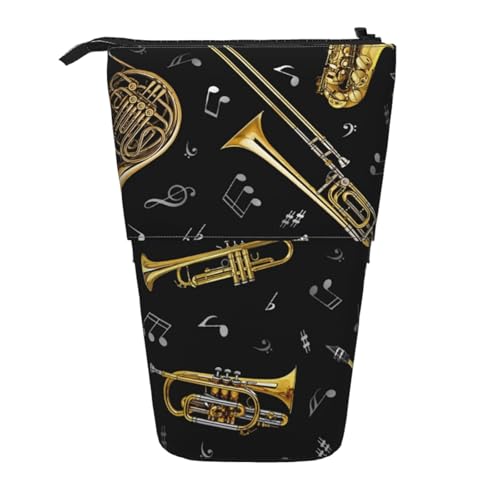 WSHFFILO Teleskop-Stifttasche mit Musikinstrumenten, erweiterbar von WSHFFILO