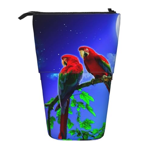 WSHFFILO Teleskop-Stifttasche mit Papageien-Motiv, erweiterbar von WSHFFILO