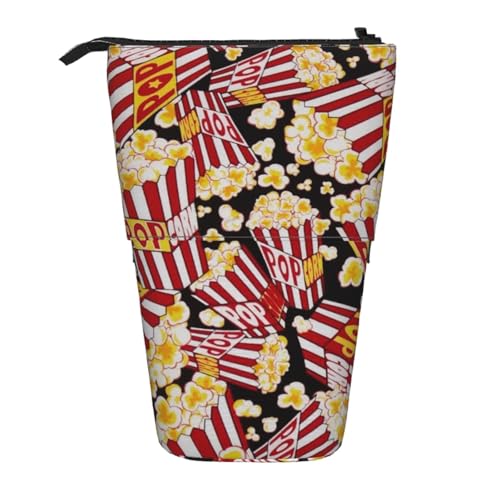 WSHFFILO Teleskop-Stifttasche mit Popcorn-Aufdruck, erweiterbar von WSHFFILO