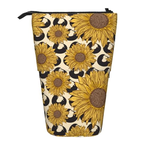 WSHFFILO Teleskop-Stifttasche mit Sonnenblumen-Aufdruck, erweiterbar von WSHFFILO