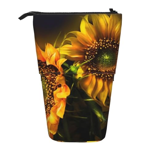 WSHFFILO Teleskop-Stifttasche mit Sonnenblumen-Motiv, erweiterbar von WSHFFILO