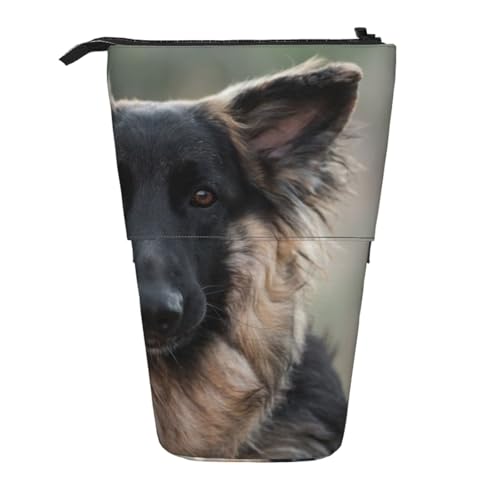 WSHFFILO Teleskop-Stifttasche mit Tiermotiv, Deutscher Schäferhund, erweiterbar von WSHFFILO