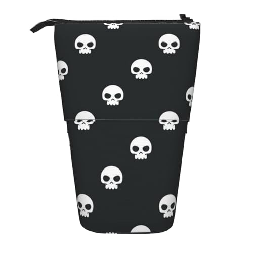 WSHFFILO Teleskop-Stifttasche mit Totenkopf-Motiv, erweiterbar von WSHFFILO