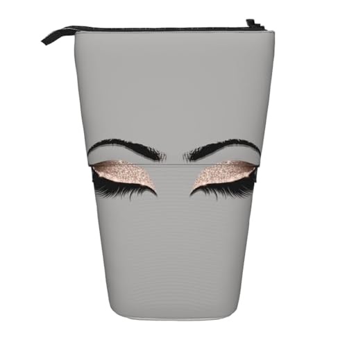 WSHFFILO Teleskop-Stifttasche mit Wimpernmuster, erweiterbar von WSHFFILO