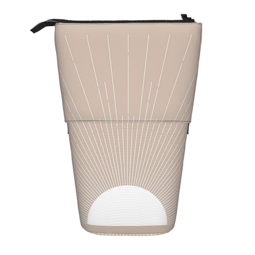 WSHFFILO Teleskop-Stifttasche mit abstraktem geometrischem Druck, erweiterbar von WSHFFILO