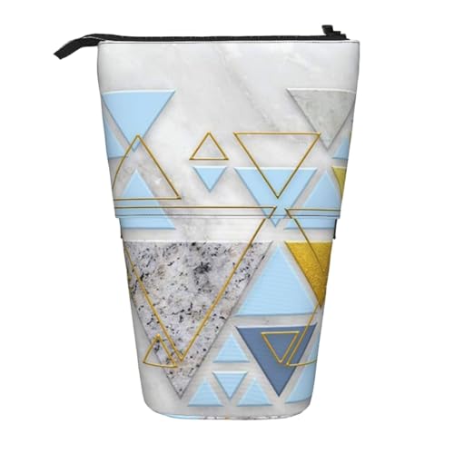 WSHFFILO Teleskop-Stifttasche mit abstraktem geometrischem Muster, erweiterbar von WSHFFILO