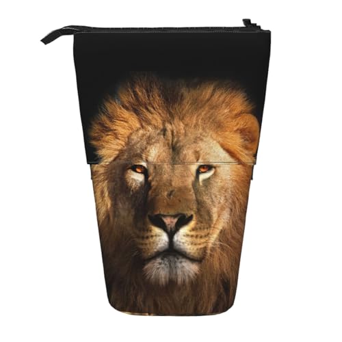 WSHFFILO Teleskop-Stifttasche mit afrikanischem Tier-Löwen-Motiv, erweiterbar von WSHFFILO