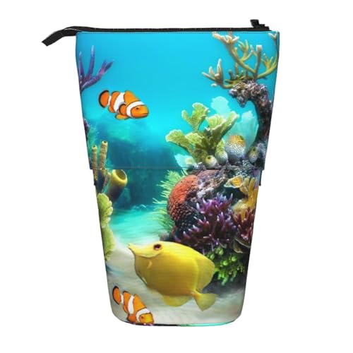 WSHFFILO Teleskop-Stifttasche mit tropischem Fischmotiv, erweiterbar von WSHFFILO