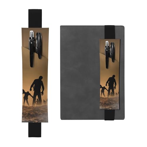 WSHFFILO Viele Zombie-bedruckte Leder-Stifthalter, Lesezeichen, Federmäppchen, Schwarz , Einheitsgröße, Münztasche von WSHFFILO