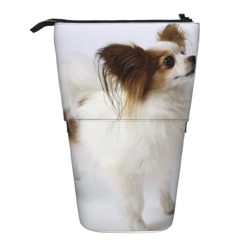 WSHFFILO Weiße Papillon bedruckte Teleskop-Stifttasche, erweiterbar von WSHFFILO