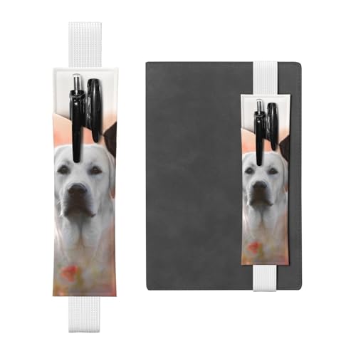 WSHFFILO Weißer Labrador bedruckter Stifthalter, Lesezeichen, Federmäppchen, weiß, Einheitsgröße, Münztasche von WSHFFILO