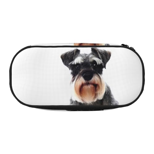 WSHFFILO Well-Behaved Schnauzer bedrucktes Federmäppchen, Federmäppchen, tragbare Schreibwaren-Tasche, Schwarz , Einheitsgröße, Münztasche von WSHFFILO