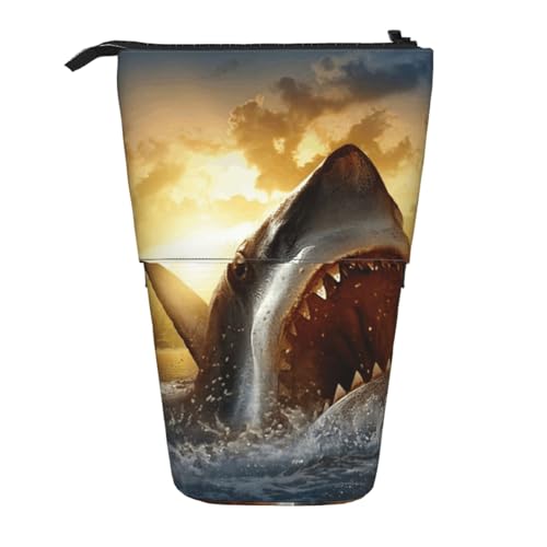 WSHFFILO at Dusk Federmäppchen mit Hai-Motiv, ausziehbar von WSHFFILO