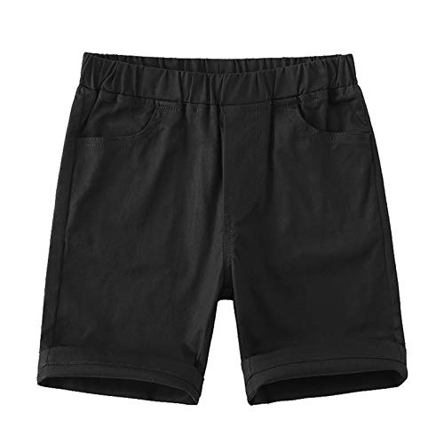 WSLCN Baby Kinder Shorts Sport Bermuda Chino Baumwolle Weich Outdoors Casual Schwarz 86-92 von WSLCN