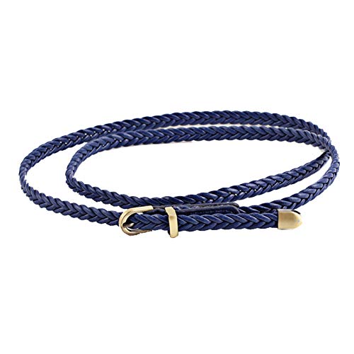 WSLCN Damen Gürtel Dekorative Schmal Boho Flechtgürtel Waist Belt Blau 99 * 0.8cm (L*B) von WSLCN