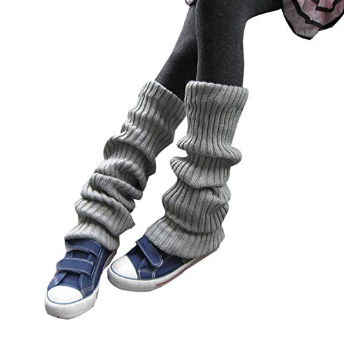 WSLCN Damen Mädchen Stulpen Warme Winter Strickstulpen Verdickung Verlängerung A Hell Grau ca. 70CM (Länge) von WSLCN