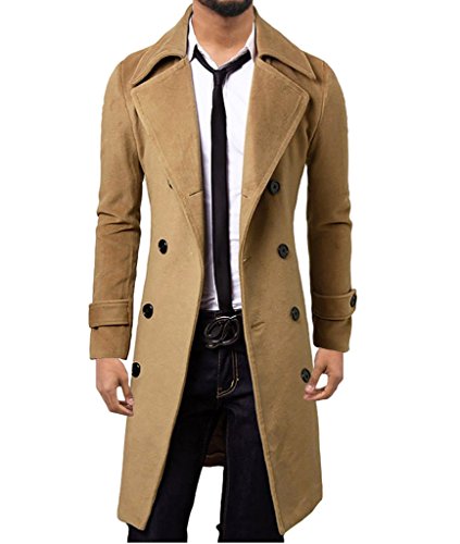 WSLCN Herren Herbst Winter Mantel Wintermantel khaki DE L (Asiatisch 3XL) von WSLCN